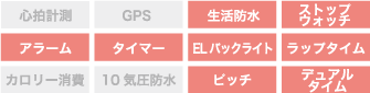生活防水 ストップウォッチ アラーム タイマー ELバックライト ラップタイム ピッチ デュアルタイム